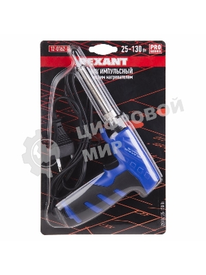 Паяльник-пистолет импульсный Rexant, керам. нагреватель, 25 Вт/130 Вт, 230 В, серия 