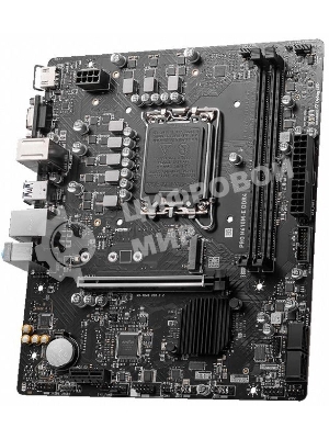 Материнская плата MSI PRO H610M-E DDR4, LGA 1700, Intel H610, 2xDDR4, 4xSATA, 1xM.2, 1xPCIe 4.0 x16, 1xPCIe 4.0 x1, 1xHDMI, 1xVGA, 1xRJ45 1Gb, 2xUSB-A 3.2 Gen 1, 4xUSB-A 2.0, 3x3.5мм, 7.1, mATX