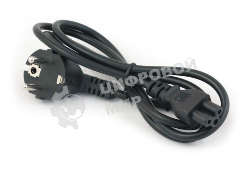 Кабель питания GCR PROF для ноутбука 3.0m, Евровилка угловая - С5, черный, 3*1,0 мм, GCR-54414