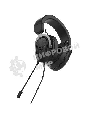 Гарнитура ASUS TUF Gaming H1 Wireless чёрный, беспроводная + проводная, USB/USB-C, до 15 ч, виртуальный 7.1, шумоподавление микрофона