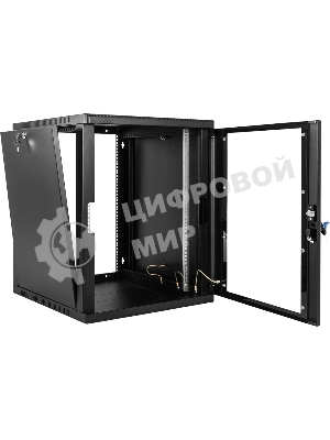 Шкаф ЦМО телекоммуникационный настенный сварной 12U (600 650) съемные стенки, дверь стекло, черный