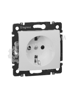 Розетка электрическая Valena с заземлением и шторками (белая) Legrand 774421