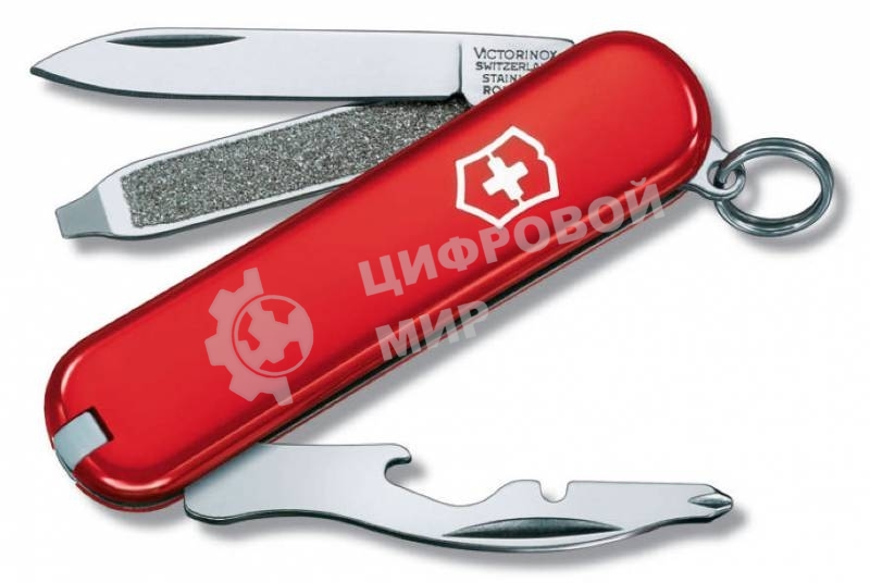 Нож-брелок Rally 0.6163.P 58мм 9 функций, красный, в блистере