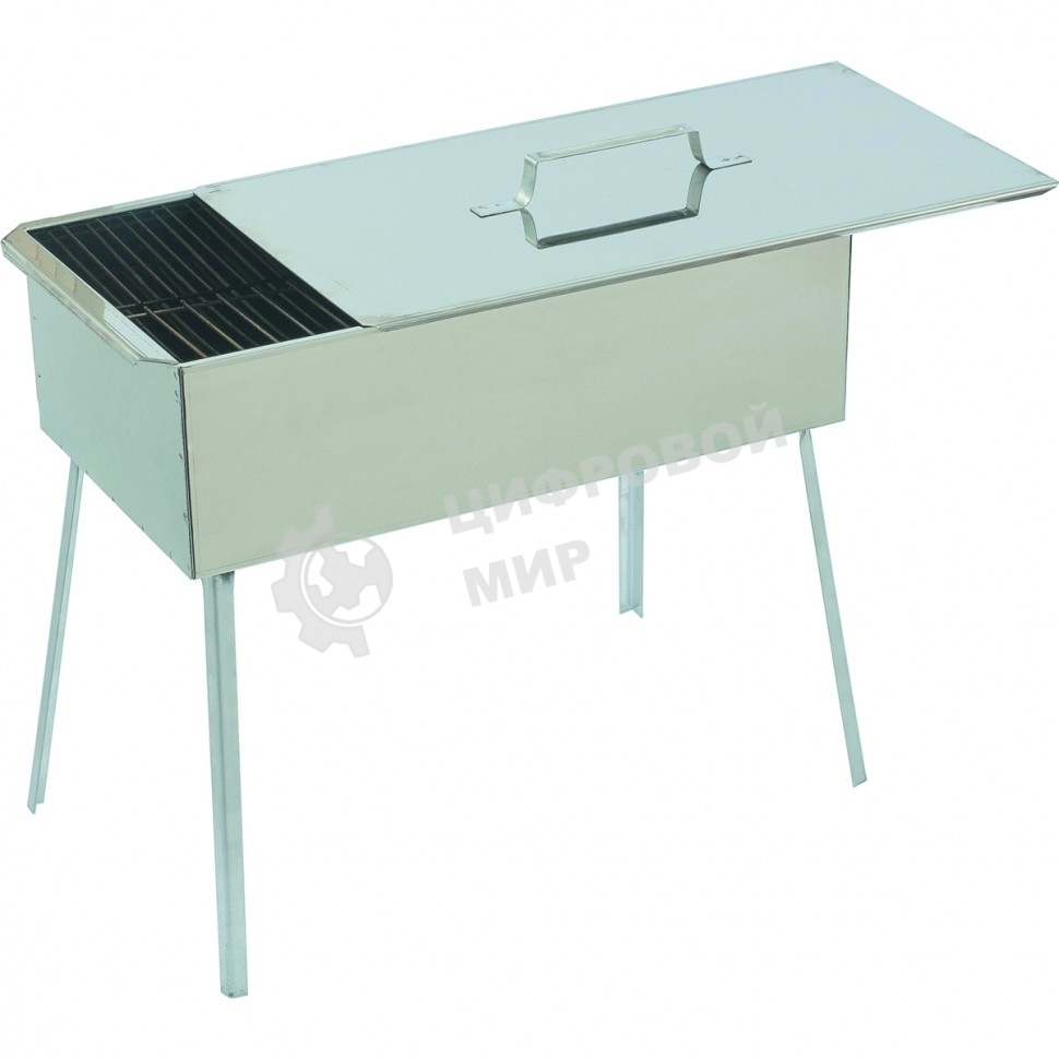 Коптильня Palisad Camping двухъярус. 500x270x175 мм, нерж. сталь 0,8 мм, с поддон, на ножках