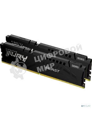 Оперативная память Kingston Fury Beast, DDR5, 16Gb (2x8Gb), 6000MHz, CL30, DIMM, с радиаторами, черный
