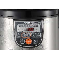 Мультиварка Centek CT-1498 (черный, сталь) 700Вт, 5.0л, 10 программ + 28 программ Мультишеф
