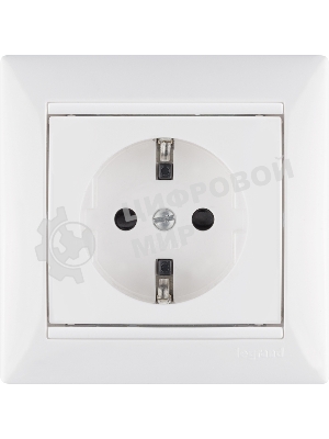 Розетка электрическая Valena с заземлением и шторками (белая) Legrand 774421