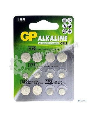 Набор алкалиновых пуговичных батареек GP ACM02F-2CR12 120/1440 - 12 шт. в блистере