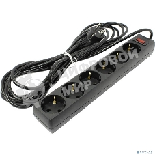 Сетевой фильтр ExeGate EX119395RUS SP-6-5B (6 розеток, 5 м, евровилка, черный)