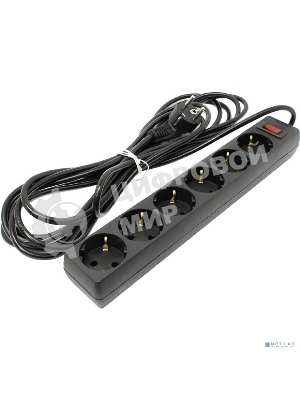 Сетевой фильтр ExeGate EX119395RUS SP-6-5B (6 розеток, 5 м, евровилка, черный)