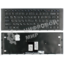 Клавиатура для ноутбука Sony Vaio VPC-EA черная c черной рамкой