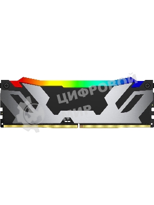 Оперативная память Kingston Fury Renegade, DDR5, 32Gb (1x32Gb), 6400MHz, CL32, DIMM, радиатор, RGB, серебристый/черный