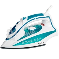 Утюг Delta LUX DL-352 белый с бирюзовым, 2200 Вт, 30 г/мин, 140 г/мин, 300 мл