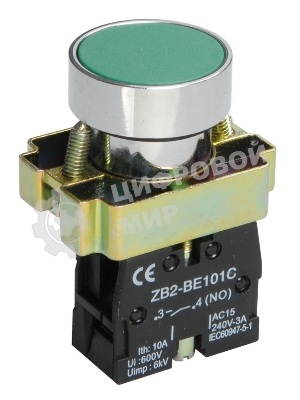 Кнопка LAY5-BA31 без подсветки зел. 1з IEK BBT60-BA-K06