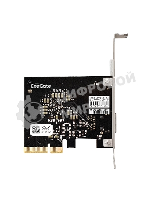 Сетевой адаптер ExeGate EXE-107S (PCI-E x4 v3.0, 1xRJ45, UTP 100Mbps/1000Mbps/2.5Gbps/10Gbps Marvell AQC107S)