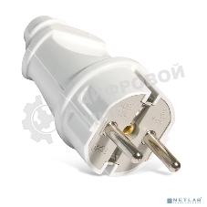 Вилка электрич. с заземл. прям. бел. 16А 250В (еврослот) UNIVersal А101