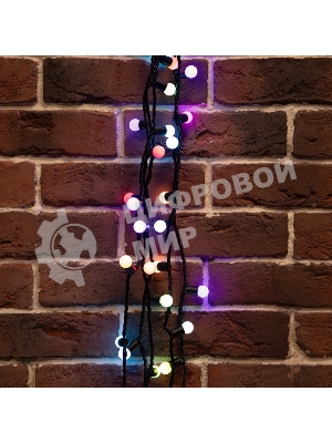 Гирлянда светодиодная Neon-night Мультишарики Ø17,5мм 10м 100 LED RGb черный ПВХ IP65 медленная смена цвета 230В нужен блок 303-500
