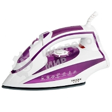 Утюг Delta LUX DL-352 белый с фиолетовым, 2200 Вт, 30 г/мин, 140 г/мин, 300 мл