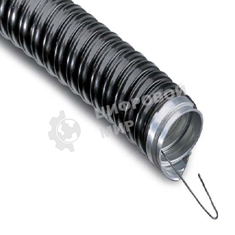 Металлорукав Rexant в ПВХ изоляции МРПИнг-12 (бухта 50 м/уп.) с зондом, черный