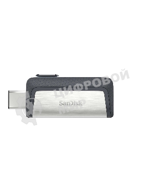 Флешка USB SanDisk DDC2 Ultra Dual (SDDDC2-032G-G46), 128Gb, USB 3.0/USB 3.1 Type C, R/W 150/30, серый/черный