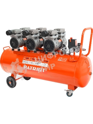 Компрессор поршневой безмасляный Patriot WO 100-440, 440 л/мин, 8 бар, 2500 Вт, 100 л, быстросъем и 