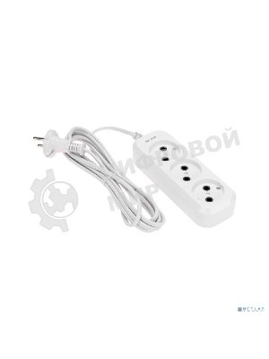 Удлинитель PROconnect 3 гнезда, 3 м, 2х0,75 мм², б/з, белый