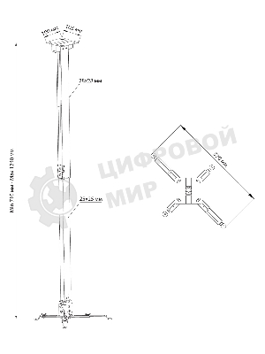 Кронштейн для проектора Cactus CS-VM-PRE03-WT белый макс, 15кг настенный и потолочный поворот и наклон
