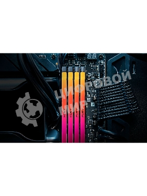 Оперативная память Kingston Fury Renegade, DDR5, 32Gb (1x32Gb), 6400MHz, CL32, DIMM, радиатор, RGB, серебристый/черный