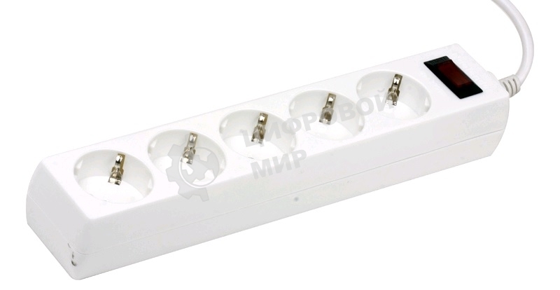 Сетевой фильтр Defender ES, 5.0 м, 5 розеток белый