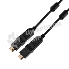 Кабель Rexant HDMI - HDMI с фильтрами, длина 2 метра, угловой 360° (GOLD) (PVC пакет)