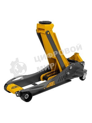 Домкрат гидравлический подкатной Denzel 3,8 т, 110-580 мм, быстрый подъем, низкий подхват, проф.