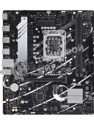 Материнская плата ASUS PRIME B760M-R D4, LGA 1700, Intel B760, 2xDDR4, 4xSATA, 2xM.2, 1xPCIe 4.0 x16, 1xPCIe x1, 1xHDMI, 1x 2.5Gb LAN, 4xUSB-A 2.0, 4xUSB-A 3.2 Gen 1, 3x3.5 мм, 7.1, mATX