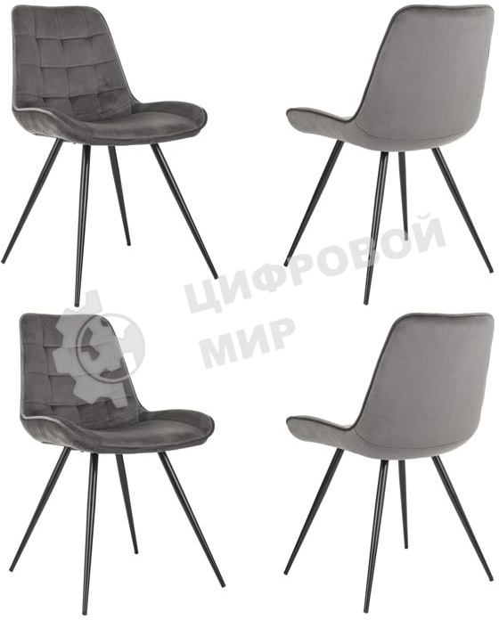 Стул для дома Бюрократ CH-K2_4 комплект 4 шт т.с ерый Holland 18 металл черный на ножках