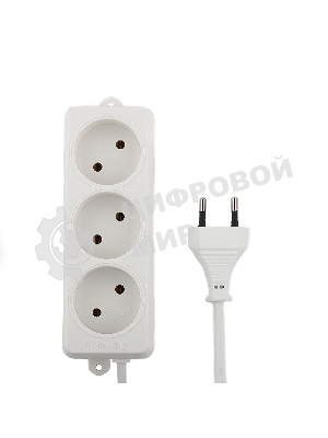 Удлинитель Гарнизон EL-E3-W-5, 3 розетки допустимый ток 6А, длина 5 м