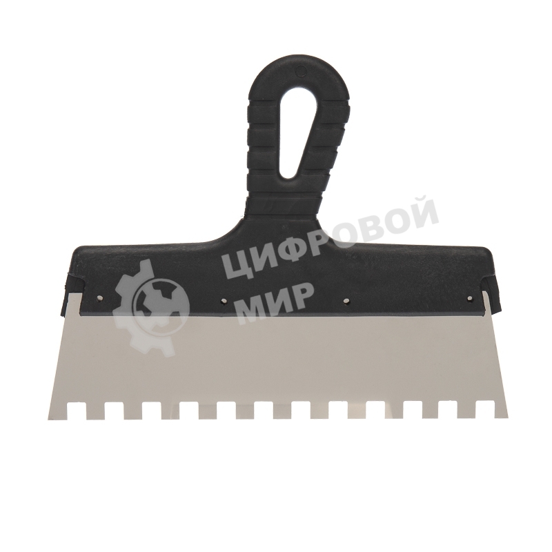 Шпатель фасадный Rexant 250 мм зуб 10х10 нержавеющая сталь, пластмассовая рукоятка