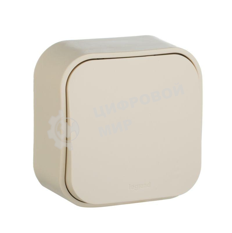 Выключатель 10A 1-клав., сл. кость Quteo