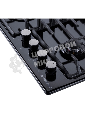 Газовая варочная панель Maunfeld EGHE.64.6CB/G, 4 конфорки, эмалированная сталь, черный