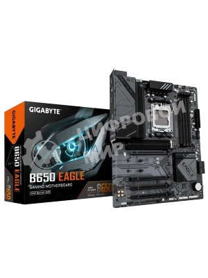 Материнская плата GIGABYTE B650 EAGLE, AM5, AMD B650, 4xDDR5, 4xSATA, 3xM.2, 1xPCI-E 4.0 x16, 1xHDMI, 1xDP, 2xUSB-C 3.2 Gen 1, 2xUSB-A 3.2 Gen 2, 6xUSB-A 2.0, 1x 1Gb LAN, 3x3.5 мм, 7.1, ATX