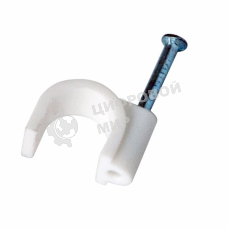 Крепеж кабеля круглый Rexant 10 мм, белый (упак. 50 шт)