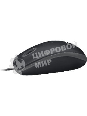 Мышь проводная Logitech B100 черный, 1000 dpi, USB, кнопки - 3