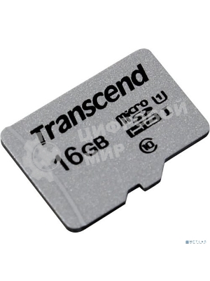 Флеш карта microSD 16Gb Transcend microSDHC Class 10 UHS-1 U1, (без адаптера), TLC