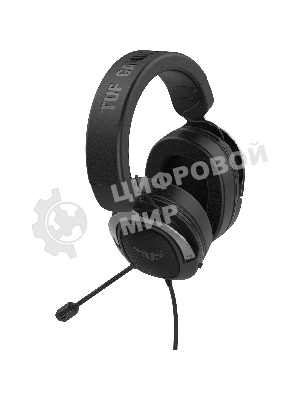 Гарнитура ASUS TUF Gaming H1 Wireless чёрный, беспроводная + проводная, USB/USB-C, до 15 ч, виртуальный 7.1, шумоподавление микрофона