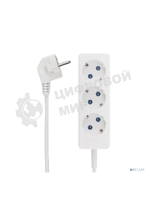 Удлинитель PROconnect 3 гнезда, 3 м, 3х0.75 мм², с/з, белый