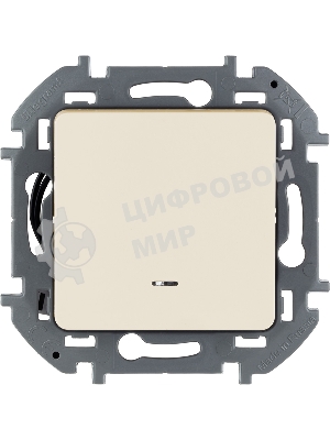 Выключатель 1-клавишный с подсветкой/индикацией 10AX 250 В слоновая кость