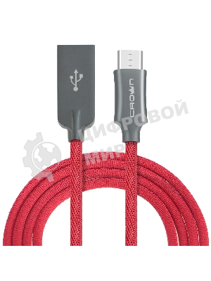 Кабель Crown USB - microUSB CMCU-3132M red