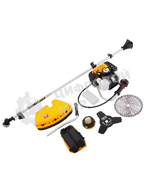 Триммер бензиновый Denzel DGT-430, 43см3, 2,5 л.с., неразъемная штанга, состоит из 2 частей