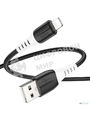 Кабель USB HOCO X82 Lightning/ 1m/ 2,4A/ Силикон/ Black