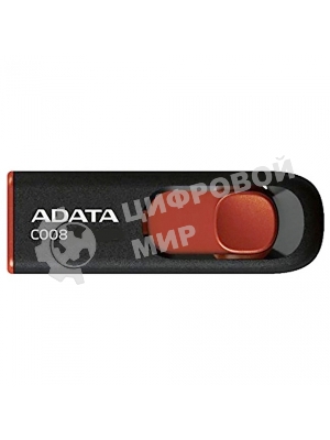 Флешка USB ADATA С008 (AC008-32G-RKD), 32Gb, USB 2.0, R/W 15/5, черный/красный