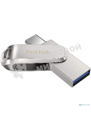 Флешка USB Sandisk Ultra Dual Luxe (SDDDC4-032G-G46), 32Gb, USB 3.2 Gen 1/Type-C, R/W 150/40, серебристый