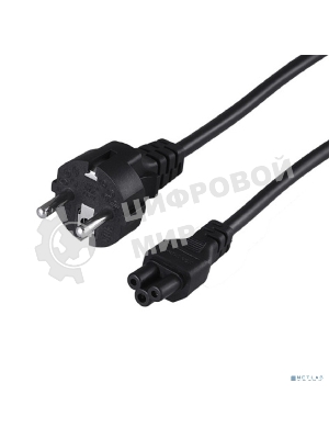 Шнур сетевой Rexant евровилка–евроразъем С5, кабель 3x0,75мм², 3м, для питания ноутбука (пакет ПВХ)